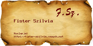 Fister Szilvia névjegykártya
